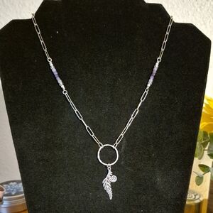 Sapphireskies Designs Sterling Silver Ombre Amethyst Fern Necklace